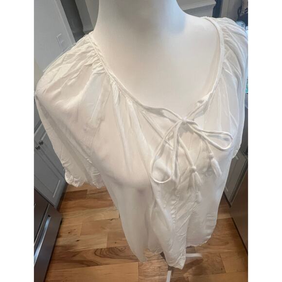 BROADWAY COLLECTION SHORT SLEEVE V NECK WITH TIE WOMENS TOP SIZE XL - Picture 2 of 9